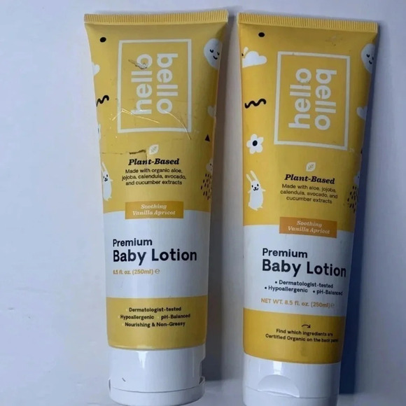 Hello Bello Baby Lotion Plant Based 8.5 Fl Oz Vanilla Apricot 2 Tubes - Picture 2 of 6